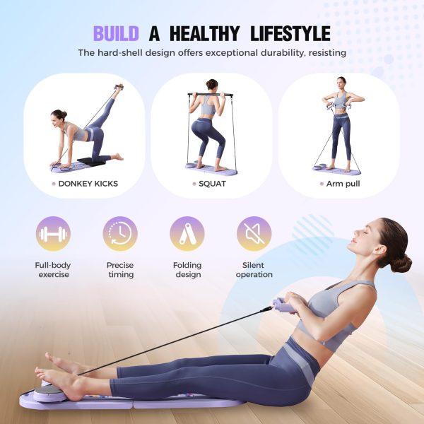 Professional Pilates Reformer Board - Foldable Home and Studio Pilates Equipment for Full Body Workout, Unisex | Portable Gym