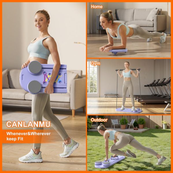 Pilates Board,Multifunctional Rebound Abdominal Board,Foldable Pilates Reformer Set,Ab Core Trainer Machine,Ab Board,Exercise