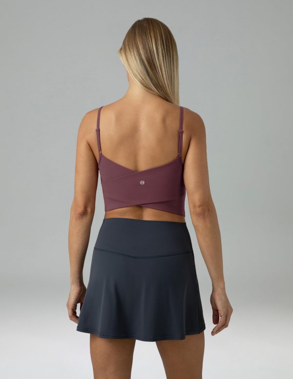 Women's Dreamlux Crop Tank Tops with Built in Bra Adjustable Spaghetti Strap Workout Yoga Camisole