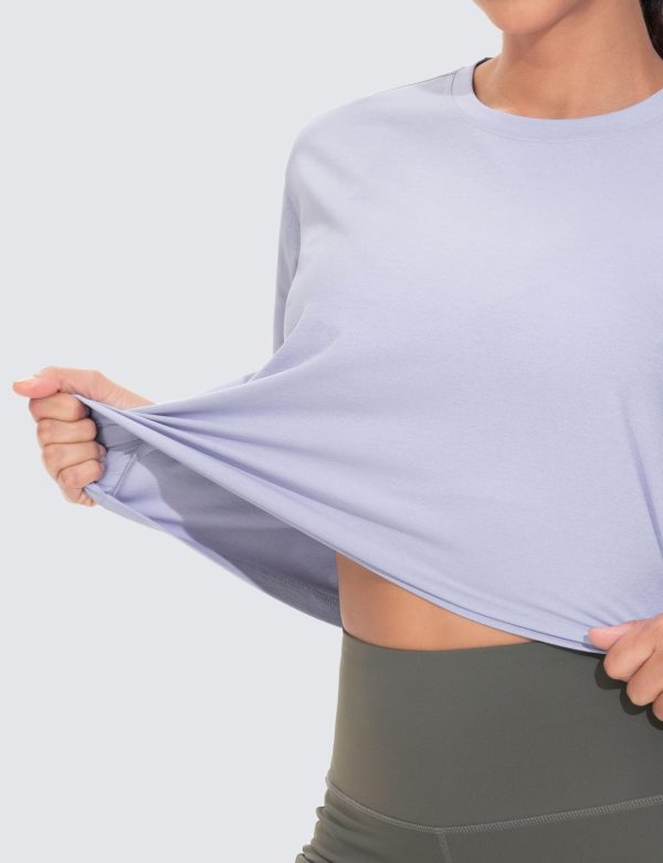 Workout Crop Tops for Women Short Sleeve Shirts Loose Fit Yoga Athletic Basic Cropped T-Shirts