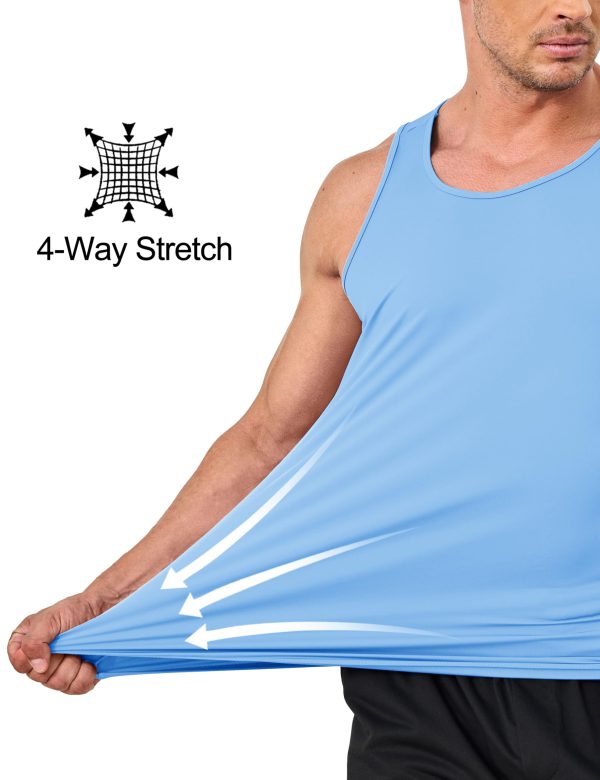 Men's UPF 50+ Tank Top Sleeveless Workout Swim Shirts Quick Dry Muscle Shirt for Bodybuilding Gym Beach
