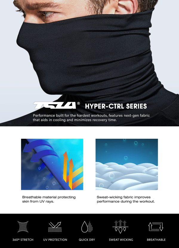 Men's UPF 50+ Mock Long Sleeve Compression Shirts, Athletic Workout Shirt, Base Layer for Water Sports