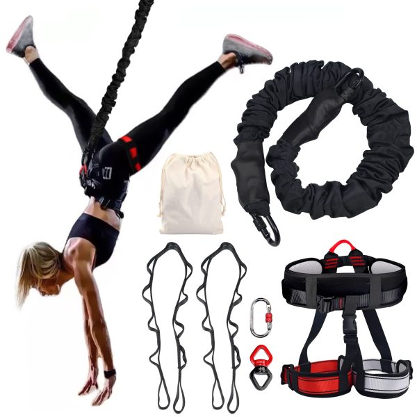 Bungee Fitness Set, Heavy Resistance Band Set, Professional 4D Yoga Bungee Rope Workout Equipment W/6 Sizes, for Home Gym