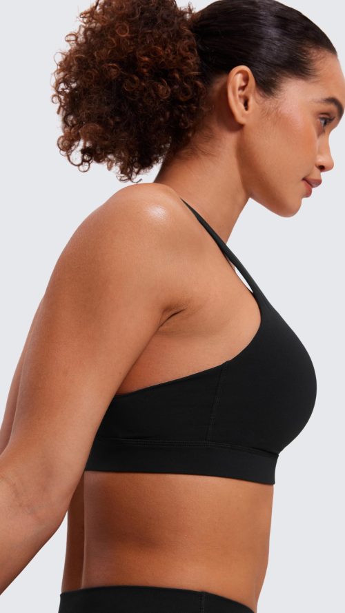 Women's Strappy Sports Bras Fitness Workout Padded Yoga Top Criss Cross Back Cami