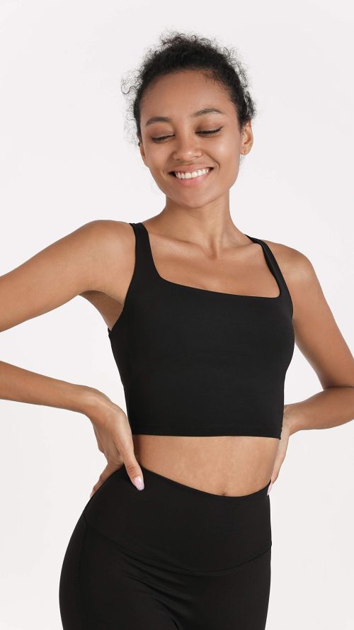 Strappy Yoga Sports Bras for Women Padded Criss-Cross Back Tank Tops