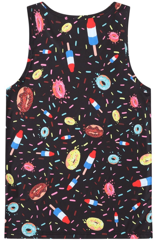 Men's Funny Tank Top Summer Beach Casual Fashion Print Tank Tops for Men Cool Gym Workout Athletic Sleeveless Shirts