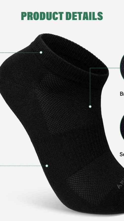 Bamboo Viscose Ankle Socks: No Show Low Cut Socks for Men Women Breathable Athletic Running Workout 6 Pairs