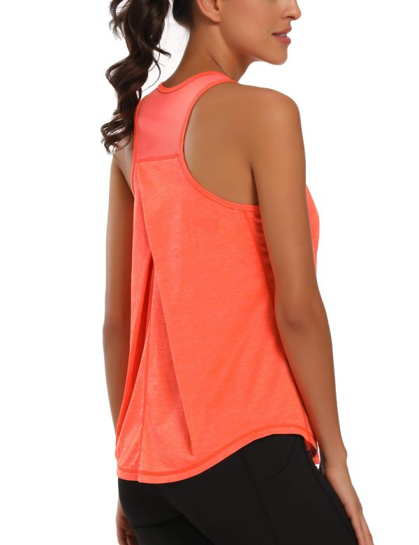 Womens Workout Tops for Women Racerback Tank Tops Mesh Yoga Shirts Athletic Running Tank Tops Sleeveless Gym Clothes