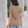 Women's Short Sleeve Shirts Dressy Lace Summer Tops 2025 Spring Trendy Casual T-Shirts Cute Work Outfits Blouses