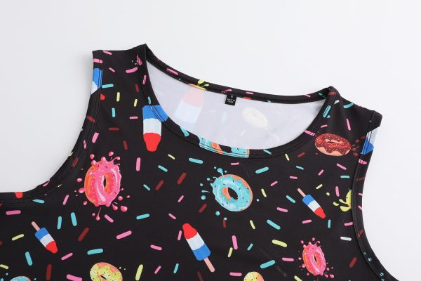 Men's Funny Tank Top Summer Beach Casual Fashion Print Tank Tops for Men Cool Gym Workout Athletic Sleeveless Shirts