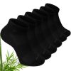 Bamboo Viscose Ankle Socks: No Show Low Cut Socks for Men Women Breathable Athletic Running Workout 6 Pairs