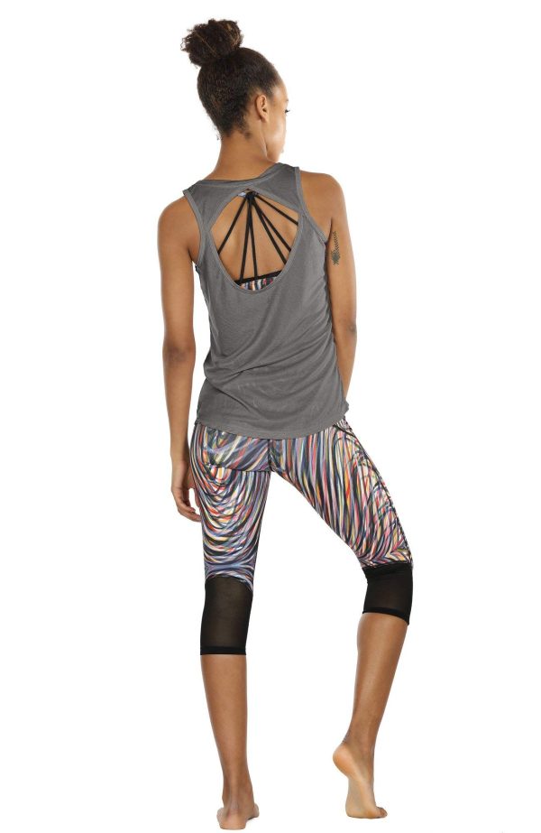 Women's Lightweight Breathable Open Back Workout Athletic Yoga Tank Tops