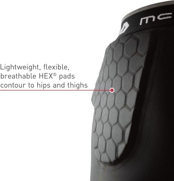 Men's Compression Shorts w/HEX Pads Dual-Density Tights w/Hip, Tailbone, Thigh Padding for w/Cup Pocket, Football