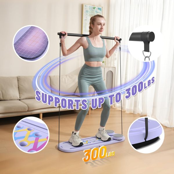 Pilates Board – 6-in-1 Foldable Reformer Training Kit with Auto-Rebound Ab Roller & Digital Display – Portable Home Core Workout