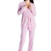 100% Pure Cashmere Lounge Pajamas Sets for Women - Long Sleeve, Classic Style, Lightweight, Soft and Warm