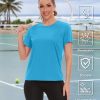 6 Pack Workout Tops for Women Short Sleeve UPF Sun Protection Athletic T Shirts Quick Dry Tennis Yoga Running Crew Neck Tee