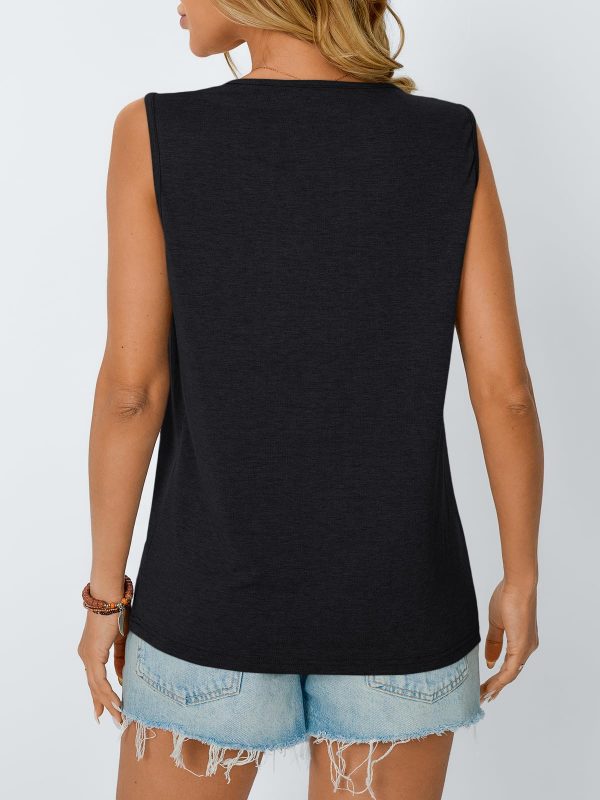 Womens Loose Fit Casual Flowy Tank Tops Trendy Sleeveless Summer Tops Clothing Outfits 2025