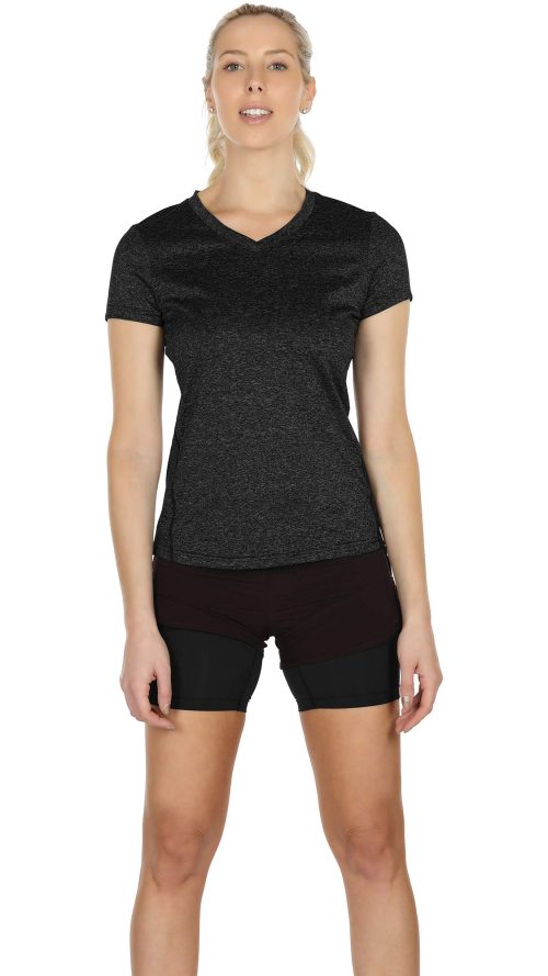Workout Shirts Yoga Tops Activewear V-Neck T-Shirts for Women Running Fitness Sports Short Sleeve Tees