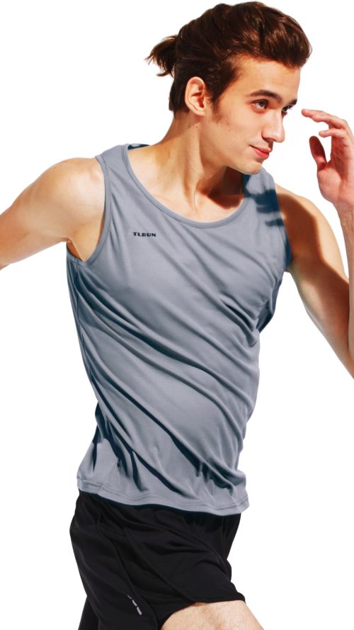 Men's Running Tank Top Ultra Lightweight Marathon Singlet Shirts Dry Fit Workout Sleeveless T-Shirt