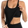 Ribbed Workout Tank Tops for Women with Built in Bra Tight Racerback Scoop Neck Athletic Top