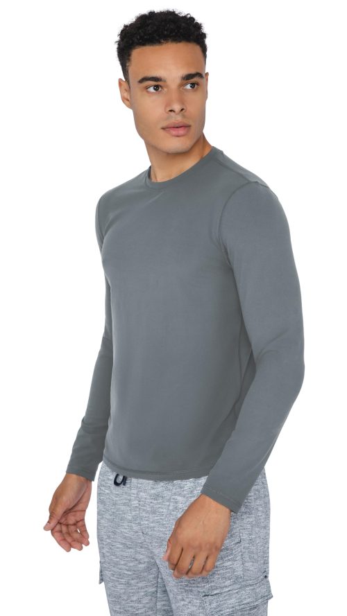 Men’s Dry Fit Soft Crew Neck Long Sleeve Shirt Fitted Top