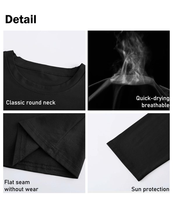 3 Pack Men's Cotton Shirt Loose Fit Long Sleeve T-Shirt Moisture Wicking Crew Neck Shirts Comfort Casual Base Layer Tops