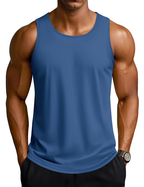 Men's Workout Tank Tops Sleeveless UPF 50+ Summer Sun Shirts Quick Dry for Running Swim Gym Beach