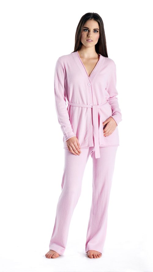 100% Pure Cashmere Lounge Pajamas Sets for Women - Long Sleeve, Classic Style, Lightweight, Soft and Warm