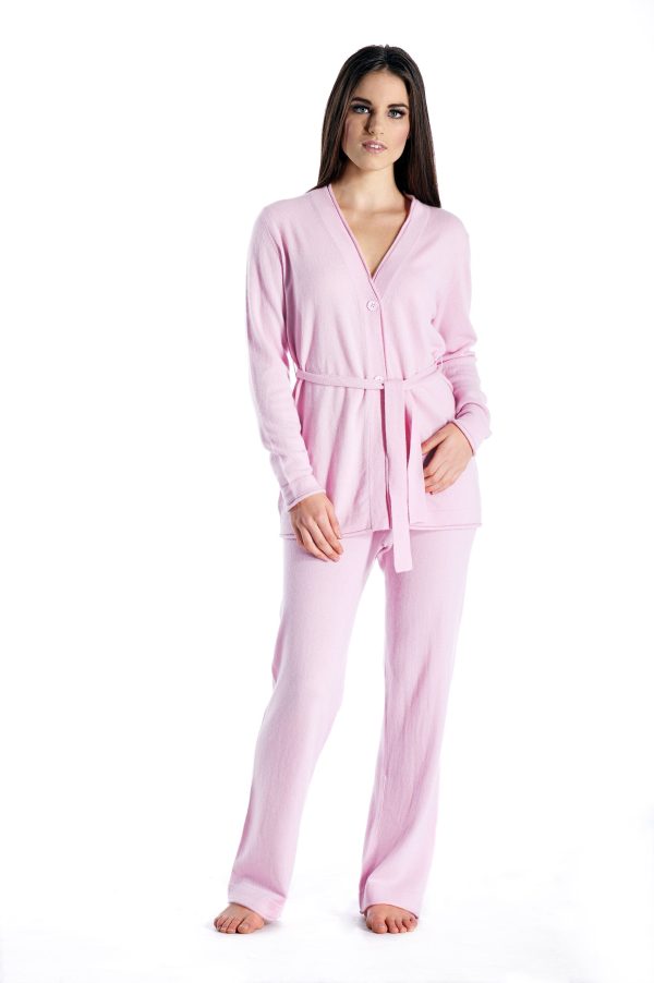 100% Pure Cashmere Lounge Pajamas Sets for Women - Long Sleeve, Classic Style, Lightweight, Soft and Warm