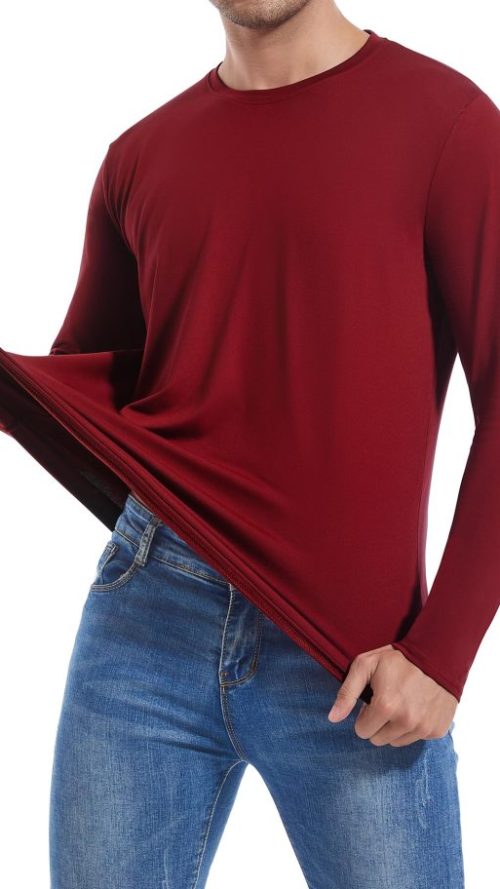 3 Pack Men's Cotton Shirt Loose Fit Long Sleeve T-Shirt Moisture Wicking Crew Neck Shirts Comfort Casual Base Layer Tops