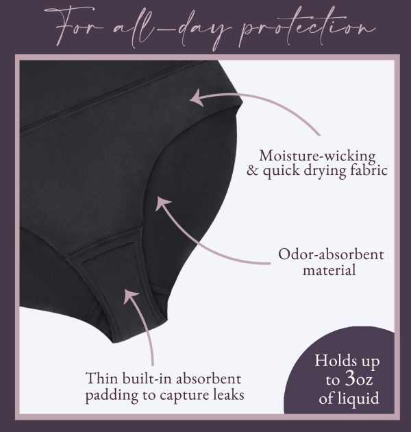 Leakproof Womens Leggings: Leggings with Pockets Designed with Built-in Bladder Leakage Pads for Women (25" Inseam)