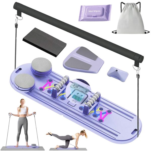 Pilates Board-Pilates Reformer Set 6 in 1 Multifunctional Abdominal Pilates Board for Home Workout Equipment, Foldable Pilates