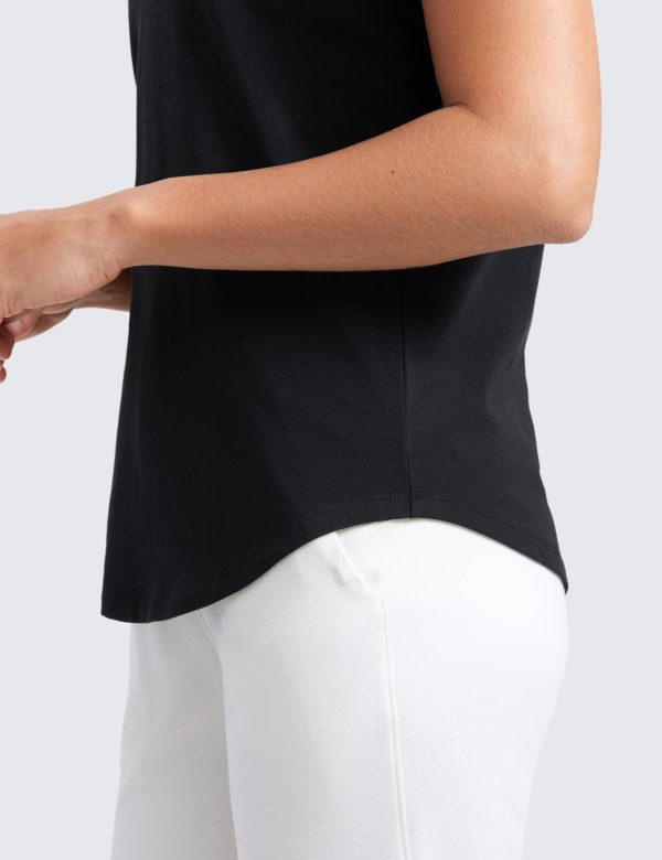 Womens Pima Cotton V Neck T-Shirt Short Sleeve Casual Workout Shirts Soft Summer Basic Tee Tops