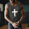 Weiyuqi Christian Tank Top for Men Jesus Cross Shirts Believe Printed Faith Sleeveless Graphic Tee Workout Muscle Shirt