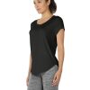 Open Back Yoga Shirts for Women - Exercise Workout Tops, Athletic Short Sleeves, Running T-Shirts Loose Fit