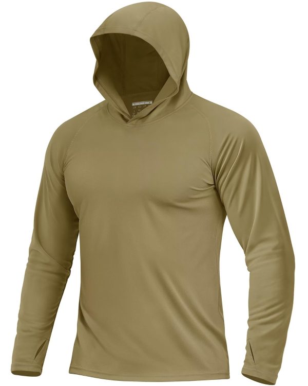 Men's UPF 50+ Sun Protection Lightweight Hoodie Shirts Long Sleeve Fishing Shirts SPF UV Hiking Swim