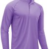 Men's Long Sleeve Athletic Shirts 1/4 Pullover Zip Sun Protection Rash Guard UPF 50+ Outdoor Running T-Shirts