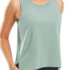 Ice Silk Crop Workout Tank Tops for Women Cool-Dry Sleeveless Loose Fit Yoga Shirts