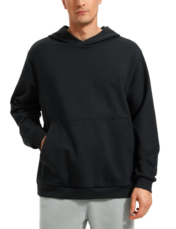 Mens Fleece Hoodies Basic Casual Hooded Sweatshirts Long Sleeve Pullover Workout Tops with Pocket