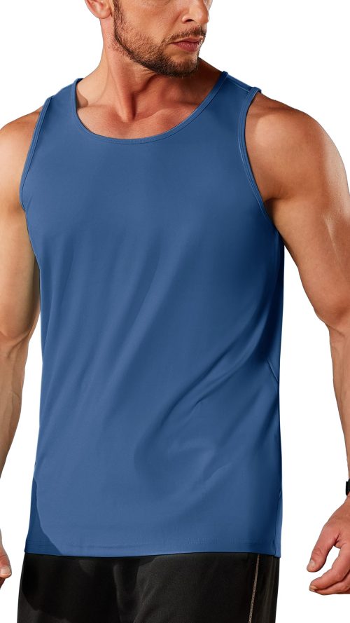 Men's Workout Tank Tops Sleeveless UPF 50+ Summer Sun Shirts Quick Dry for Running Swim Gym Beach