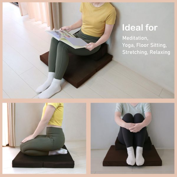 Meditation Cushion - Floor Pillow for Adults - Floor Seating & Meditation Pillow - Yoga Bolster with Washable Cover - High