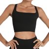Strappy Yoga Sports Bras for Women Padded Criss-Cross Back Tank Tops