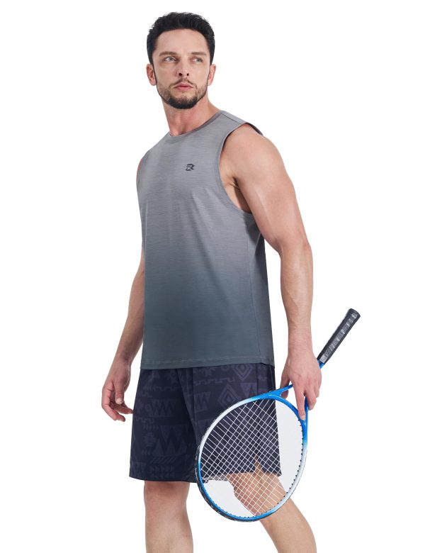 Men's Tank Tops Quick Dry Workout Muscle Sleeveless Shirts Summer Gym Athletic Shirt for Swim Beach Running