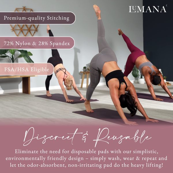 Leakproof Womens Leggings: Leggings with Pockets Designed with Built-in Bladder Leakage Pads for Women (25" Inseam)