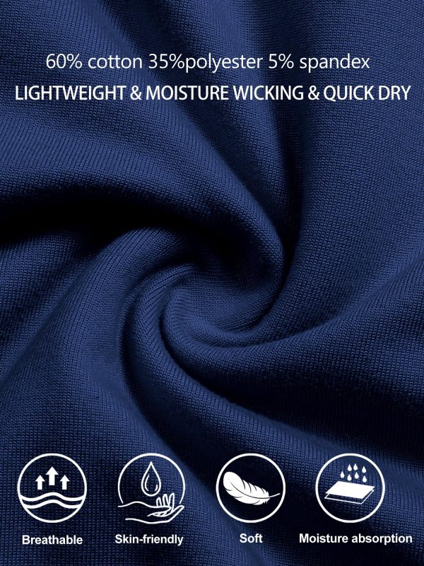 3 Pack Men's Cotton Shirt Loose Fit Long Sleeve T-Shirt Moisture Wicking Crew Neck Shirts Comfort Casual Base Layer Tops