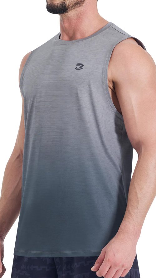 Men's Tank Tops Quick Dry Workout Muscle Sleeveless Shirts Summer Gym Athletic Shirt for Swim Beach Running