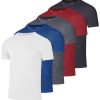 5 Pack: Men’s Short Sleeve Dry Fit Active Crew Neck T Shirt - Athletic Running Gym Workout Tee Tops
