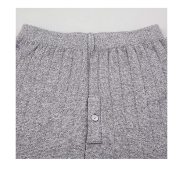 Men Knitted Cashmere Blending Pants Double Layer Thickening High Elastic Warmth Wool Leggings