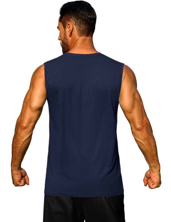 Men's Tank Top UPF 50+ Cotton Sleeveless Shirt Lightweight Casual Gym Workout Shirts Cooling Muscle Tee Shirt