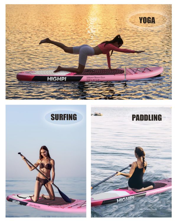 Inflatable Stand Up Paddle Board Premium SUP Accessories, Backpack, Wide Stance, Surf Control, Non-Slip Deck, Leash, Paddle and